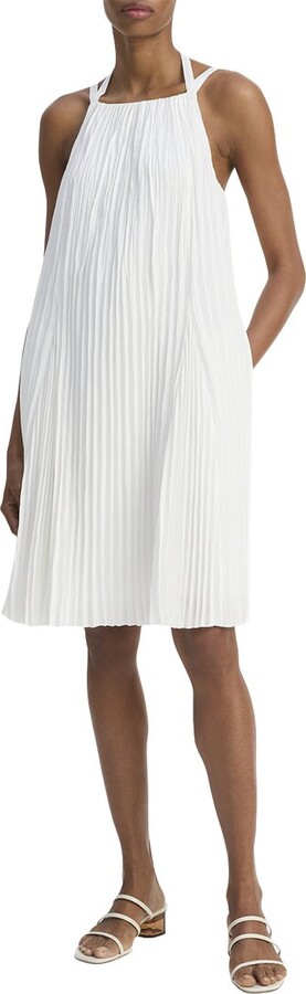Vince Pleated A-Line Pintuck Dress