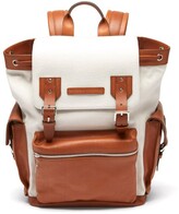 Thumbnail for your product : Brunello Cucinelli Leather And Perforated-suede Backpack - Brown
