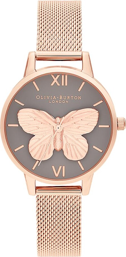 Olivia Burton Analogue Quartz Watch for Women 3D Butterfly