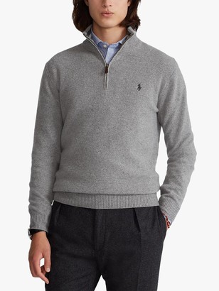 ralph lauren half zip waffle knit jumper