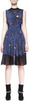 Thumbnail for your product : 3.1 Phillip Lim Pleated Mesh-Inset Printed Dress
