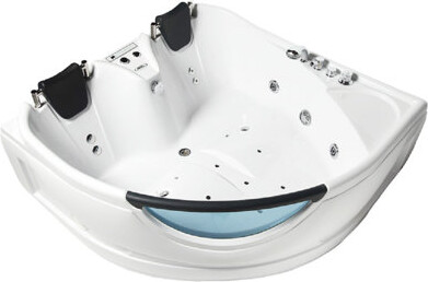 Mesa 61" x 61" Freestanding Combination Acrylic Bathtub with Faucet Light Heater