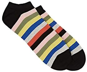 Corgi Men's Striped Cotton-Blend Ankle Socks - Black