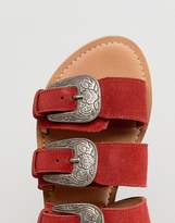 Thumbnail for your product : Park Lane Suede Western Flat Sandals