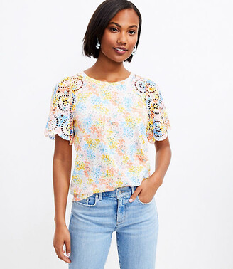 Eyelet Flutter Sleeve Top | Shop the world's largest collection of 