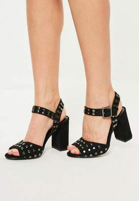Missguided Studded Block Heeled Sandals