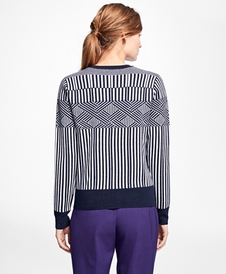 Brooks Brothers Merino Wool Graphic Jacquard Sweater