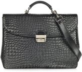 Thumbnail for your product : Forzieri Black Woven Leather Briefcase