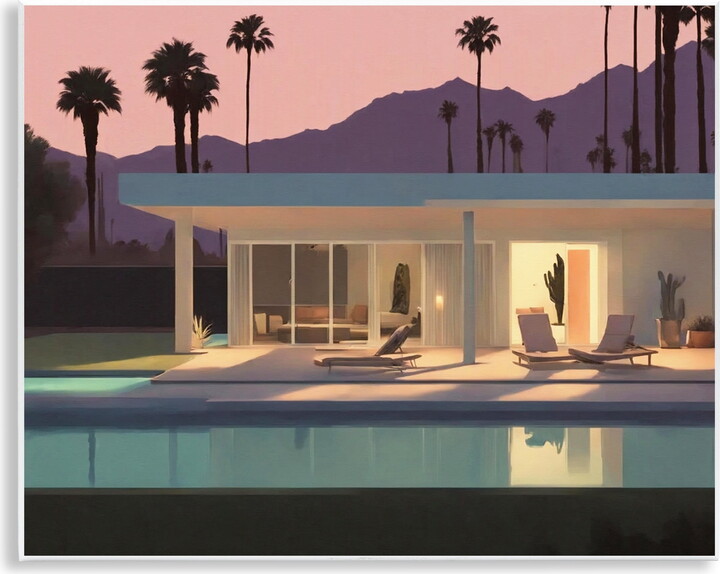 Stupell Industries Summer Pool Reflection Landscape & Nature Painting Unframed Art Print Wall Art, 14 x 11