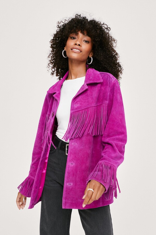 purple suede blazer