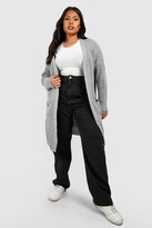 Thumbnail for your product : boohoo Plus Boyfriend Knitted Cardigan