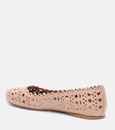 Thumbnail for your product : Alaia Laser-cut leather ballet flats