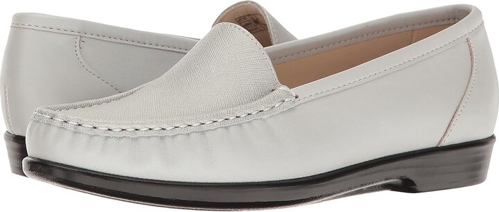 SAS Simplify Comfort Loafer Women's Shoes Silver Cloud : 8.5 S - Slim (AAA), Leather