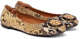 Thumbnail for your product : Tory Burch Minnie snake-effect leather ballet flats