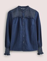 Thumbnail for your product : Boden Smocked High Neck Shirt