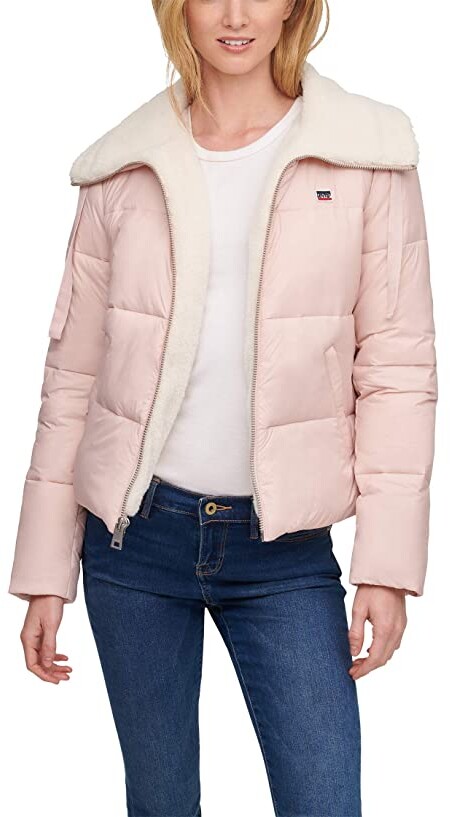 Levi's Quilted Puffer Jacket w/ Sherpa Lined Laydown Collar - ShopStyle
