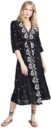 Free People Embroidered V Maxi Dress