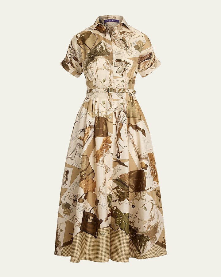 Donatella Multi Diary of a Collection Silk Shirtdress