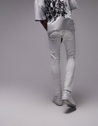 Topman skinny jeans in white