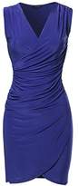 Thumbnail for your product : Awesome21 Unbalanced Shoulder Dress with Side Shirring Red Size S