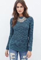 Thumbnail for your product : Forever 21 Contemporary Metallic-Threaded Cutout-Back Sweater
