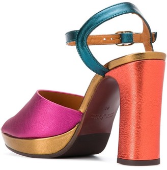 Chie Mihara Cassette 110mm colour-block sandals