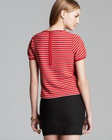 Thumbnail for your product : French Connection Top - Fast Suki Stripe Crop