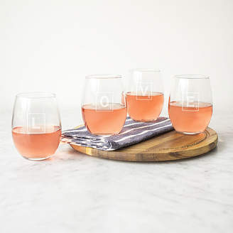 Cathy's Concepts CATHYS CONCEPTS Love Scrabble 4-pc. Wine Glass