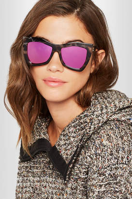 Le Specs Kick It Square-frame Tortoiseshell Acetate Mirrored Sunglasses