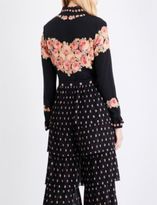 Thumbnail for your product : Vilshenko Ladies Black Floral Button fastening Kalisa Floral-Print Silk-Crepe Shirt