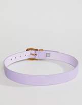 Thumbnail for your product : ASOS Design Lilac Western Belt with Old Gold Buckle
