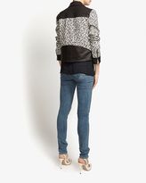 Thumbnail for your product : Thakoon Floral Pattern/Leather Combo Moto Jacket