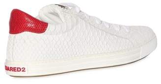 DSQUARED2 Tennis Club Embossed Leather Sneakers