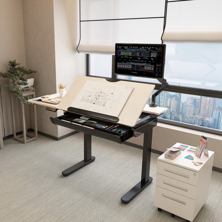 FlexiSpot Height Adjustable Drafting Table MultiFunction Drawing Table