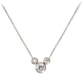 Thumbnail for your product : Disney Diamond Mickey Mouse Icon Necklace 14K