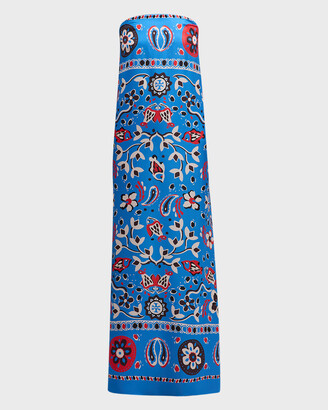 Tory Burch Strapless Floral-Print Silk Twill Maxi Dress