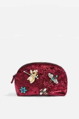 Topshop JEWEL Bug Embellished Make Up Bag