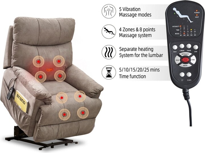 EDWINRAYLLC Oversized Lift Chair Loose Back Power Reclining Sofa w/Remote Control ShopStyle