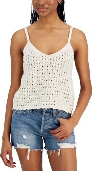 Hippie Rose HippieRoseWomensV-NeckSweaterTankTop,beige,Large