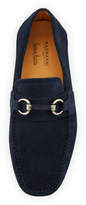Thumbnail for your product : Magnanni Hand-Antiqued Calfskin/Suede Monk-Strap Loafer