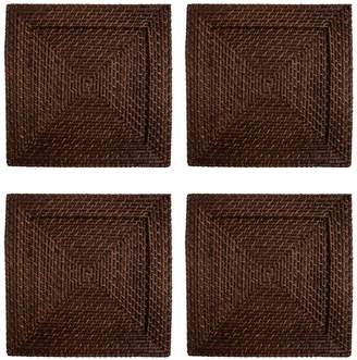 Jay Import Brown Rattan Square Placemat- Set of 4