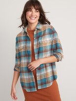 Thumbnail for your product : Old Navy Long-Sleeve Plaid Flannel Boyfriend Tunic Shirt for Women