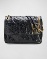 Thumbnail for your product : Saint Laurent Niki Medium Flap Shoulder Bag in Crinkled Leather