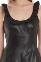 Thumbnail for your product : L'Agence Ruffle Neck Leather Dress