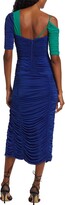 Thumbnail for your product : H A R B I S O N Comet Ruched Two-Tone Dress