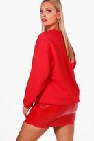 Thumbnail for your product : boohoo Plus 'Lovers' Slogan Sweat Top