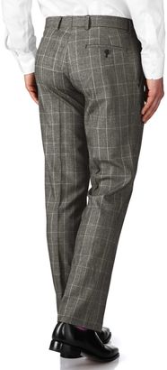Charles Tyrwhitt Grey slim fit glen check business suit pants