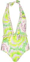 Thumbnail for your product : boohoo Neon Pom Plunge Swimsuit