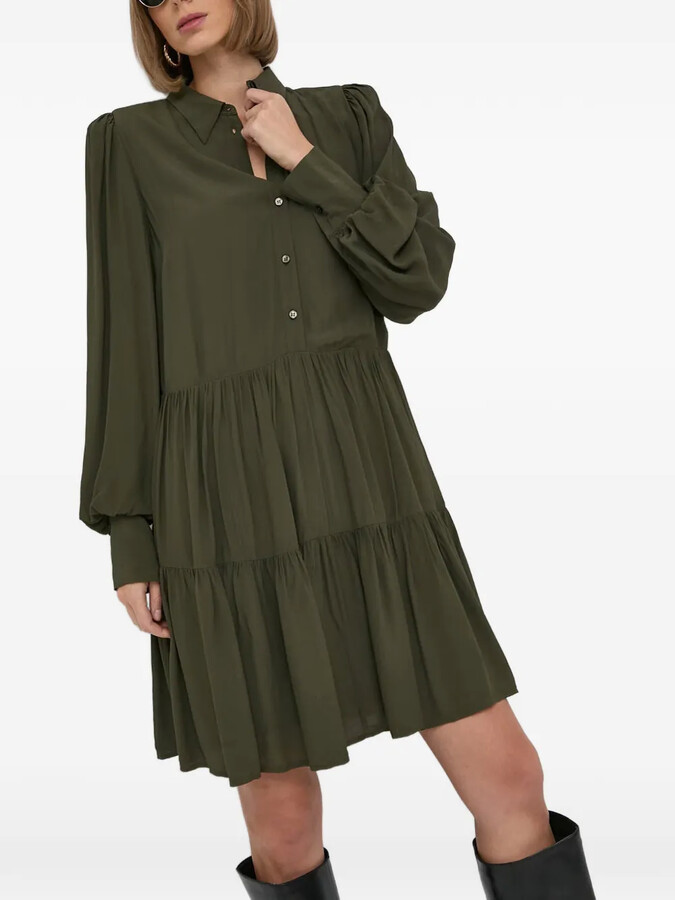 IVY OAK Tiered Balloon-Sleeve Dress