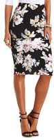 Thumbnail for your product : Charlotte Russe Textured Floral Print Bodycon Midi Skirt